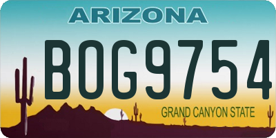 AZ license plate BOG9754