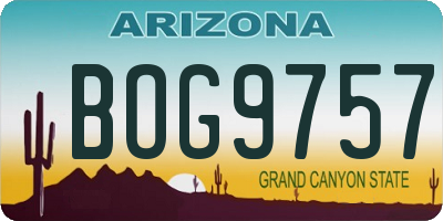 AZ license plate BOG9757