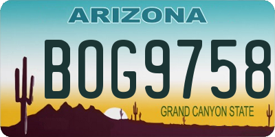 AZ license plate BOG9758
