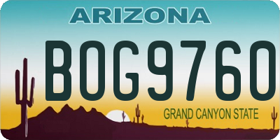 AZ license plate BOG9760