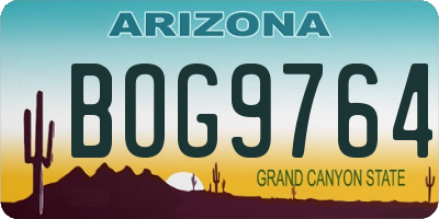 AZ license plate BOG9764