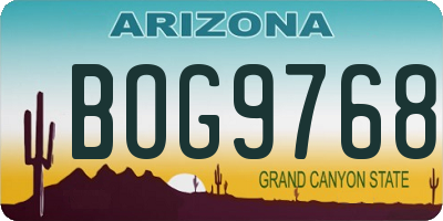 AZ license plate BOG9768
