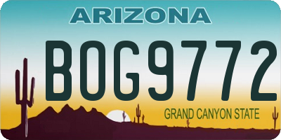AZ license plate BOG9772