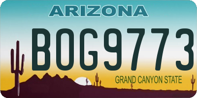 AZ license plate BOG9773