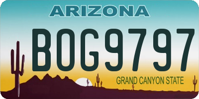 AZ license plate BOG9797