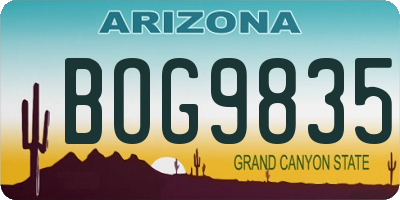 AZ license plate BOG9835