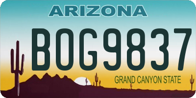 AZ license plate BOG9837