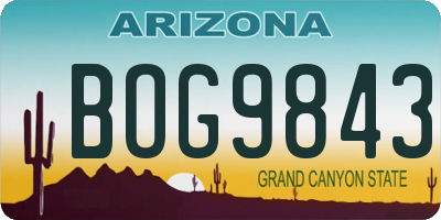 AZ license plate BOG9843