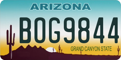 AZ license plate BOG9844