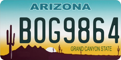 AZ license plate BOG9864