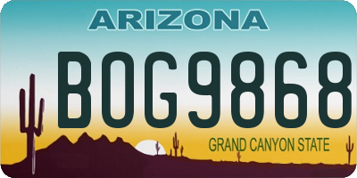 AZ license plate BOG9868