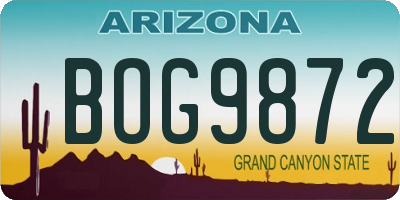 AZ license plate BOG9872