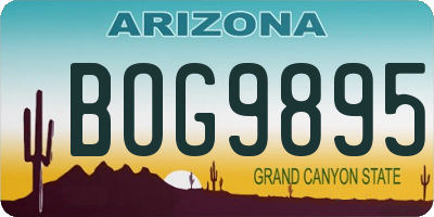 AZ license plate BOG9895