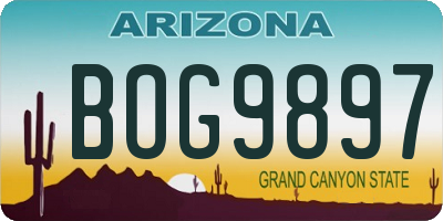 AZ license plate BOG9897