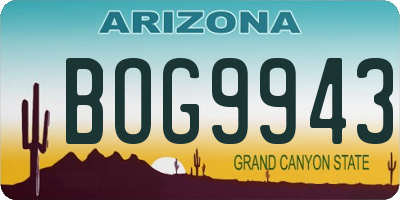 AZ license plate BOG9943