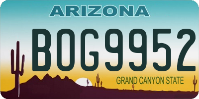 AZ license plate BOG9952