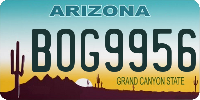 AZ license plate BOG9956