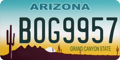 AZ license plate BOG9957