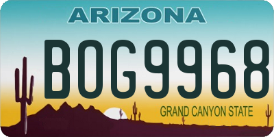 AZ license plate BOG9968