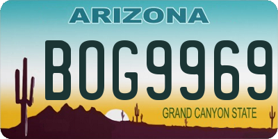 AZ license plate BOG9969