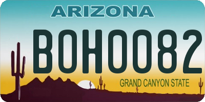 AZ license plate BOH0082