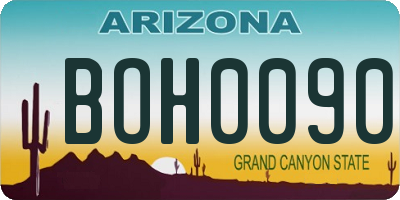 AZ license plate BOH0090
