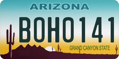 AZ license plate BOH0141