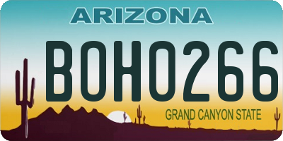 AZ license plate BOH0266