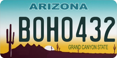 AZ license plate BOH0432