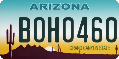 AZ license plate BOH0460
