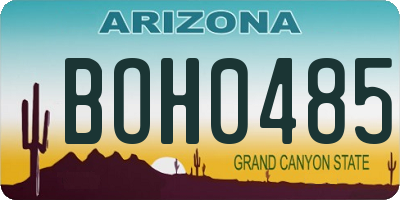 AZ license plate BOH0485