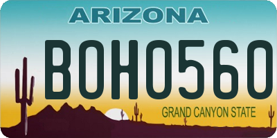 AZ license plate BOH0560