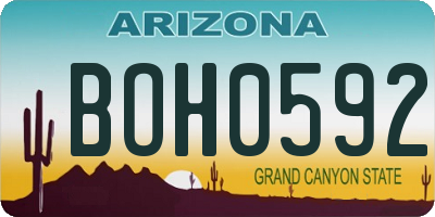 AZ license plate BOH0592