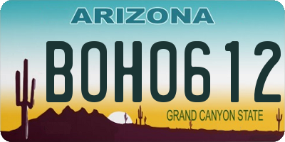 AZ license plate BOH0612