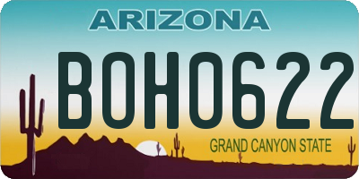 AZ license plate BOH0622