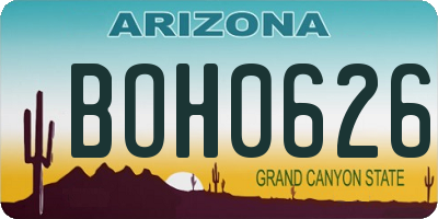 AZ license plate BOH0626