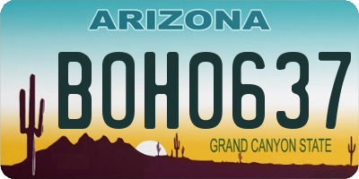 AZ license plate BOH0637