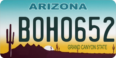 AZ license plate BOH0652