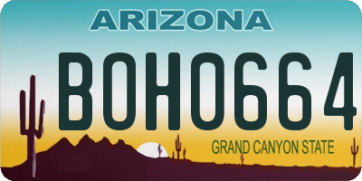 AZ license plate BOH0664