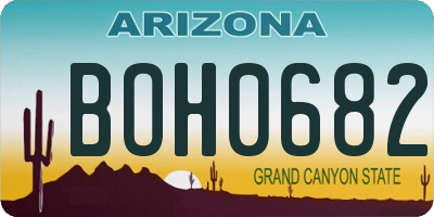 AZ license plate BOH0682