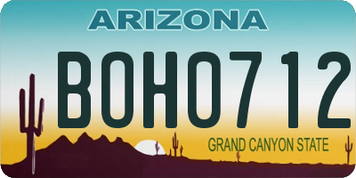 AZ license plate BOH0712