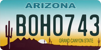 AZ license plate BOH0743