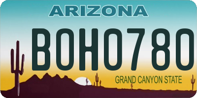 AZ license plate BOH0780