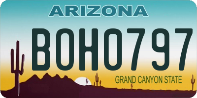 AZ license plate BOH0797