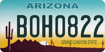 AZ license plate BOH0822