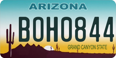 AZ license plate BOH0844
