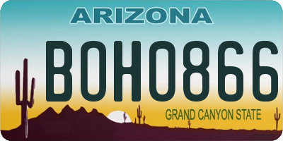 AZ license plate BOH0866