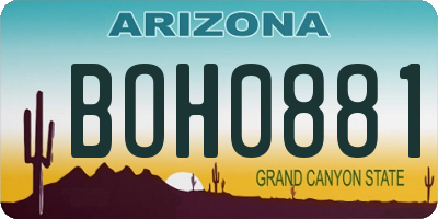 AZ license plate BOH0881