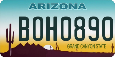 AZ license plate BOH0890