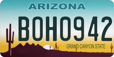 AZ license plate BOH0942